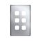 Linea - Coverplate 6 gang matt silver