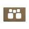 Linea - Powerpoint coverplate 2 gang with extra hole ninja khaki