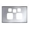 Linea - Powerpoint coverplate 2 gang with extra hole matt silver