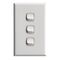 Excel - Vertical rocker switch - Single Pole Double Throw - 3 gang 2 way 10A 240V a.c. gloss white