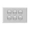 Excel - Horizontal rocker switch - Single Pole Double Throw - 6 gang 2 way 10A 240V a.c. white