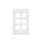 Excel - Switch coverplate 6 gang white