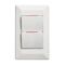 Como - Vertical Single Pole Double Throw - rocker Switch 2 gang 10A 240V a.c. with red line white