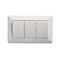 Como - Horizontal Single Pole Double Throw - rocker Switch 3 gang 10A 240V a.c. with red line white