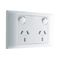 Excel Life - Common plate - Horizontal double powerpoint 2 gang double pole 15A 240V a.c. with 2 extra holes white