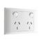 Excel Life - Common plate - Horizontal double powerpoint 2 gang double pole 10A 240V a.c. white