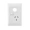 Excel Life - Common plate - Vertical single powerpoint 1 gang 10A 240V a.c. with extra hole white