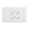 Excel Life 16A Single Pole Double Throw Horizontal Rocker Switch 4 Gang Gloss White