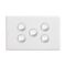 Excel Life 16A Single Pole Double Throw Horizontal Rocker Switch 5 Gang Gloss White