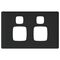 Linea - Powerpoint coverplate 2 gang black