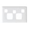 Linea - Powerpoint coverplate 2 gang with extra hole white