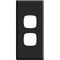 Linea - Architrave coverplate 2 gang midnight dash
