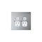 Architectural metal - Double powerpoint coverplate 2 gang with wall box cat no 920 stainless steel