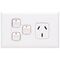 Excel - Single powerpoint 1 gang double pole 10A 240V a.c. with 2 extra switches white