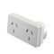 HPM 10A Left Hand Slimline Double Adaptor White