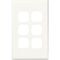 HPM Standard 6 Gang Rectangle Switch Cover Plate White