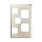 EXCEL - Double vertical powerpoint with extra funtion hole coverplate only - Stainless Steel