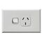 Excel - Powerpoint 1 gang 10A 240V a.c. with safety shutters gloss white