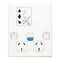 Excel - Horizontal double powerpoint with shaver outlet 2 gang 10A 240V a.c. with RCD 30mA white