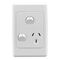 2000 Series, Switched Socket Outlet, Single, 250V, 10A, Vertical, Removable Extra Switch - White Electric