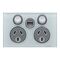 Saturn Series, Socket Outlet, Twin switched, Assembled, Single USB charger, Horizontal, 240 V, 10 A - Ocean Mist