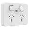Clipsal Iconic, Twin Socket, USB Type C, Fast charger - Vivid White