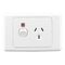 2000 Series, Single Switch Socket Outlet, 250V, 10A, Indicator - Red