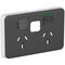 Clipsal Iconic, Skin Connected Socket Wiser, Horizontal Twin - Anthracite