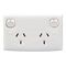 Standard Series, Twin Switch Socket Outlet, 250V, 10A, Standard Size, 2 Pole - Red