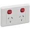 2000 Series, Switched Socket Twin, 10A Dolly - White Electric