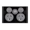 Saturn Series, Twin Switched Socket Outlet, 250V, 10A with Extra Switch - Espresso Black