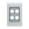Saturn Series, Switch Grid Plate and Cover, 4 Gang, Vertical/Horizontal Mount - Ocean Mist