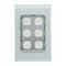 Saturn Series, Switch Grid Plate and Cover, 6 Gang, Vertical/Horizontal Mount - Ocean Mist