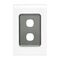 Saturn Series, Switch Grid Plate and Cover, 2 Gang, Vertical/Horizontal Mount - Pure White