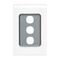 Saturn Series, Switch Grid Plate and Cover, 3 Gang, Vertical/Horizontal Mount - Pure White