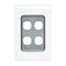 Saturn Series, Switch Grid Plate and Cover, 4 Gang, Vertical/Horizontal Mount - Pure White