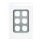 Saturn Series, Switch Grid Plate and Cover, 6 Gang, Vertical/Horizontal Mount - Pure White