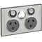Saturn Series, Twin Switched Socket Outlet, 250V, 10A, Less Extra Switch - Horizon Silver