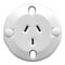Standard Series, Single Socket Outlet, 250VAC, 10A, 3 PIN, Flush Mount, Suits Round Junction Box - White Electric
