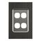 Saturn Series, Switch Grid Plate and Cover, 4 Gang, Vertical/Horizontal Mount - Horizon Black