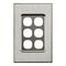 Saturn Series, Switch Grid Plate and Cover, 6 Gang, Vertical/Horizontal Mount - Horizon Silver