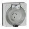 Clipsal - 56 Series, Socket Outlet Surface 3 Flat PIN 10A, 250V Less Enclosure - Resistant Orange