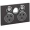 Saturn Series, Twin Switched Socket Outlet, 250V, 10A, Less Extra Switch - Horizon Black
