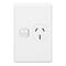 Classic C2000 Series, Single Switch Socket Outlet, Classic, 250V, 15A, Vertical - Black