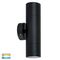 Tivah Black TRI Colour Up & Down Wall Pillar Lights