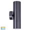 Tivah Solid Brass Graphite Coloured TRI Colour Up & Down Wall Pillar Lights