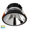 Gleam Black with Chrome Insert Tri Colour Fixed Deep LED Downlight
