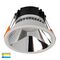 Gleam White with Chrome Insert Tri Colour Fixed Deep LED Downlight