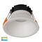 Gleam White with White Insert Tri Colour Fixed Deep LED Downlight