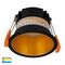 Gleam Black with Gold Insert Tri Colour Fixed Deep LED Downlight